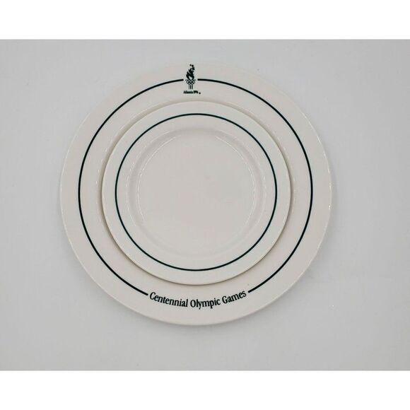 Homer Laughlin China Dinner Plate & Salad Atlanta Olympics 1996 Pristine Rare - Picture 1 of 9